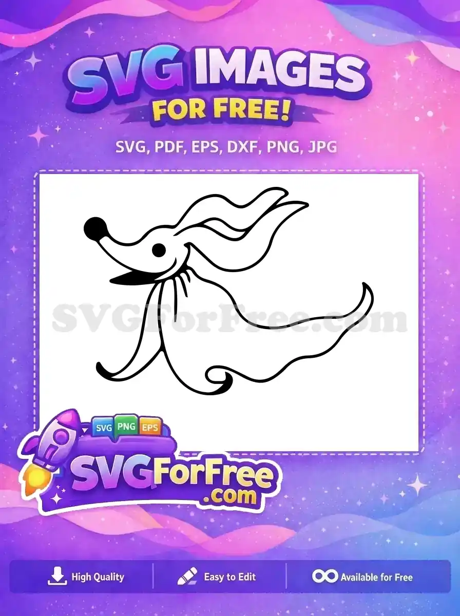Free Smiling Ghost Dog Free Zero Jack Skellington Free SVG
