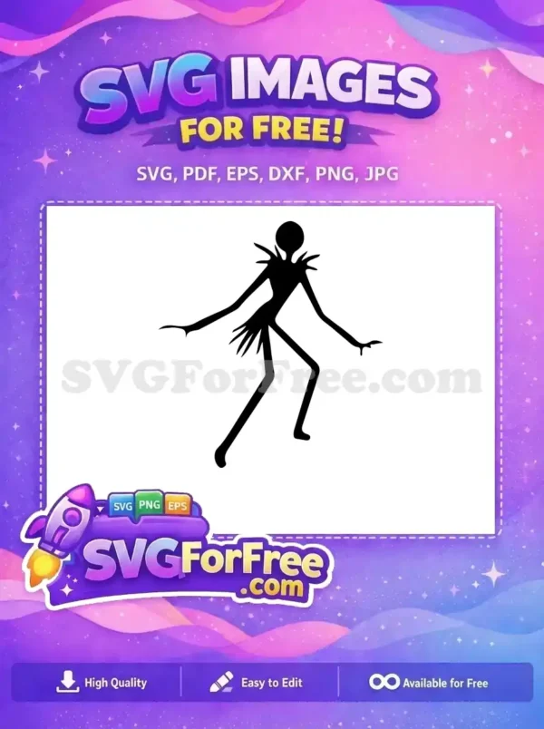Free Spooky Collar Free Bending Pose Nightmare Free SVG