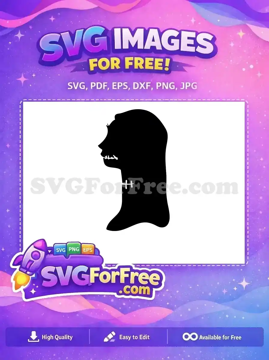 Free Silhouette Profile Free Stitched Neck Nightmare Free SVG