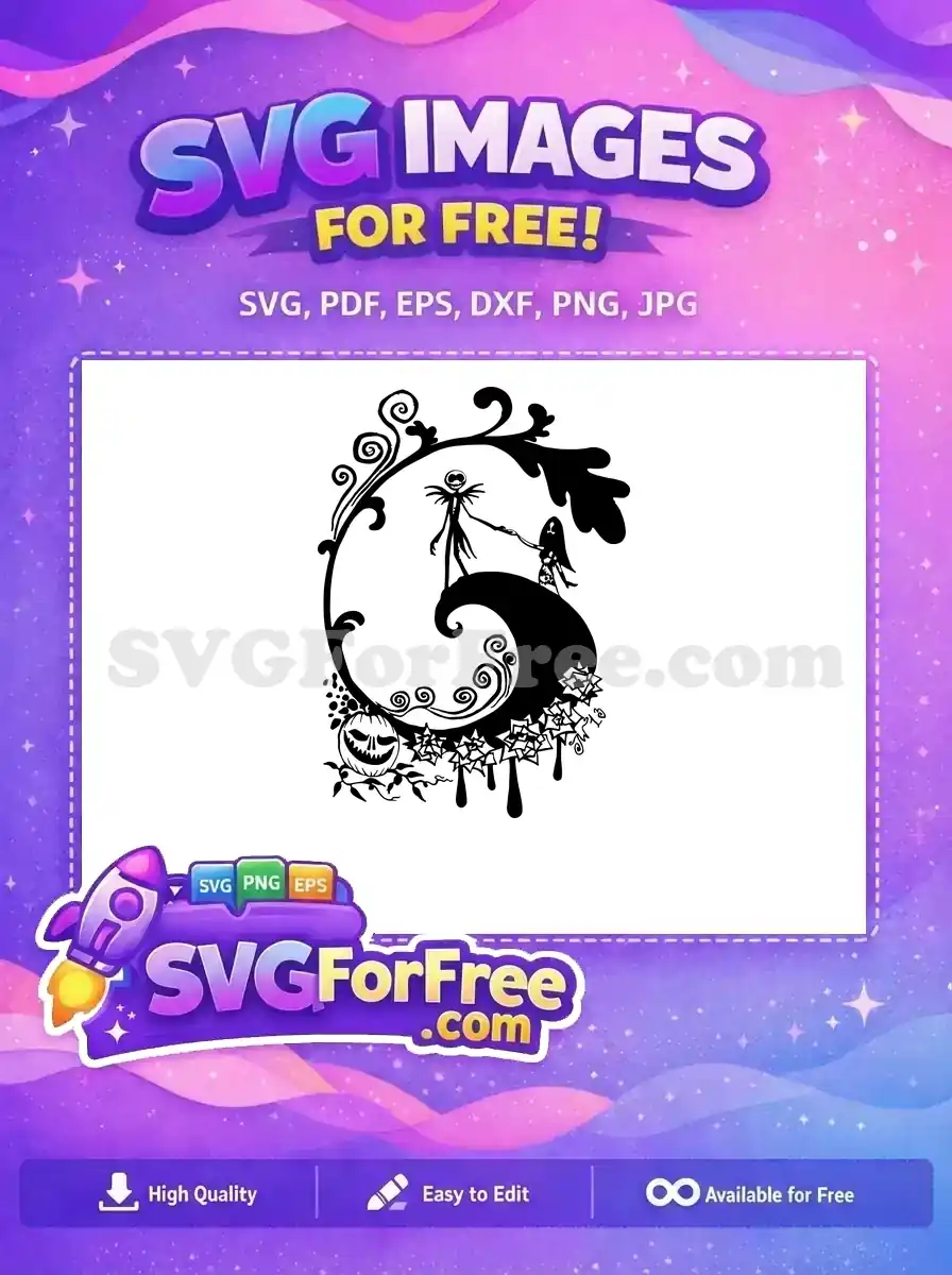 Free Jack Sally Silhouette Free Pumpkin Vine Nightmare Free SVG