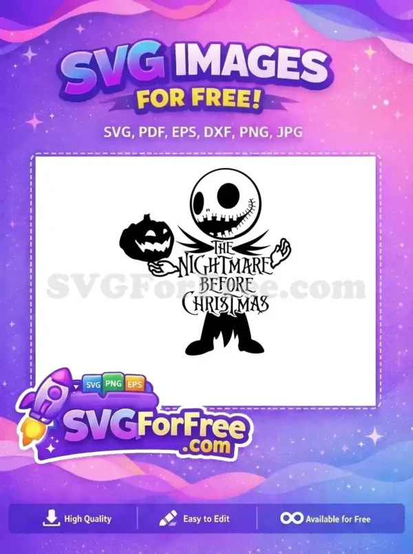 Free Pumpkin Jack Free Skellington Nightmare Before Christmas Free SVG