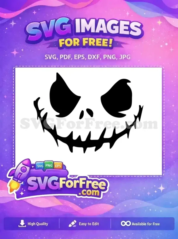 Free Sharp Teeth Free Black Eyes Jack Skellington Free SVG