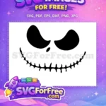 Free Black Angry Eyes Free Boney Smile Jack Skellington Free SVG - Instant Download