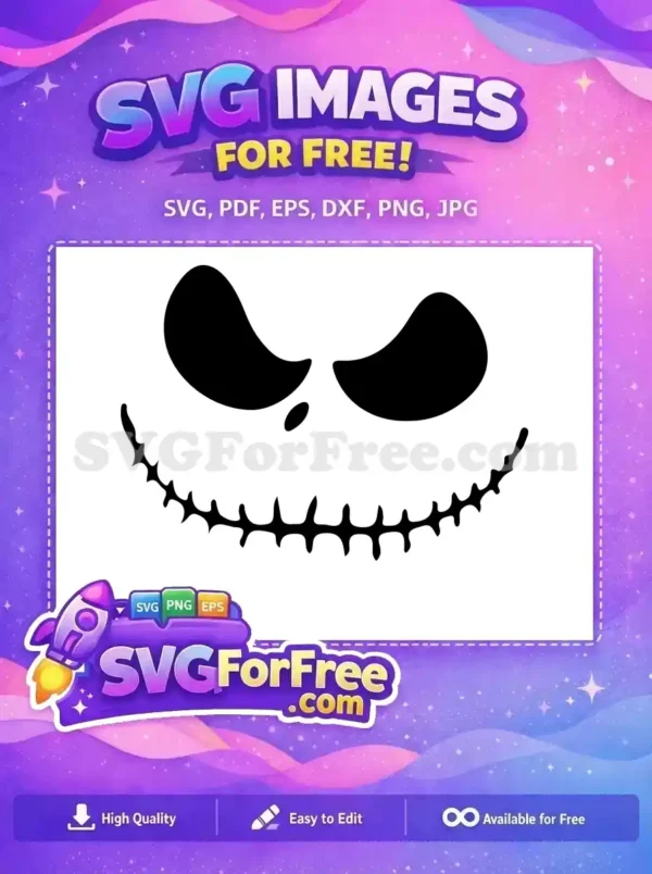 Free Black Angry Eyes Free Boney Smile Jack Skellington Free SVG