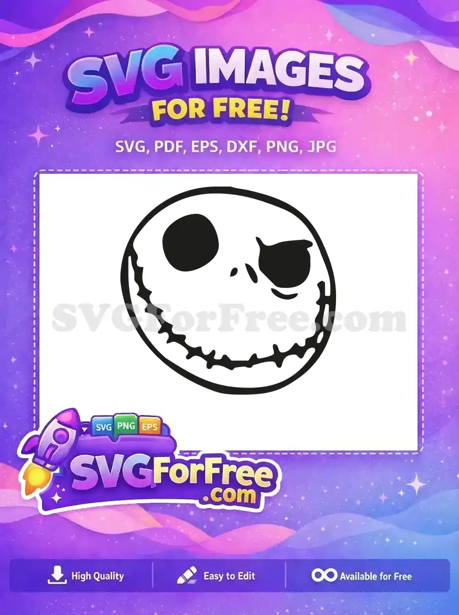 Free Skellington Expression Free Round Eyes Nightmare Before Christmas Free SVG