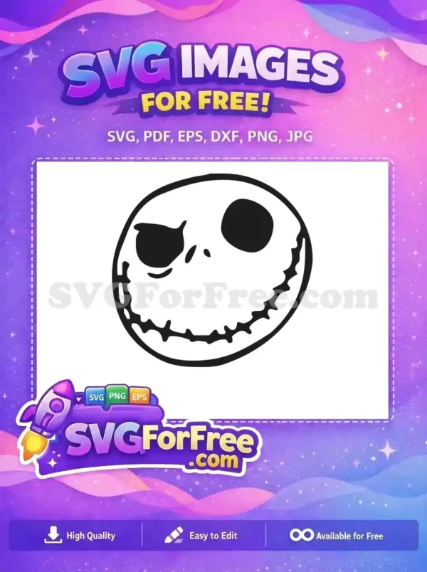 Free Skellington Face Free One Eye Nightmare Before Christmas Free SVG