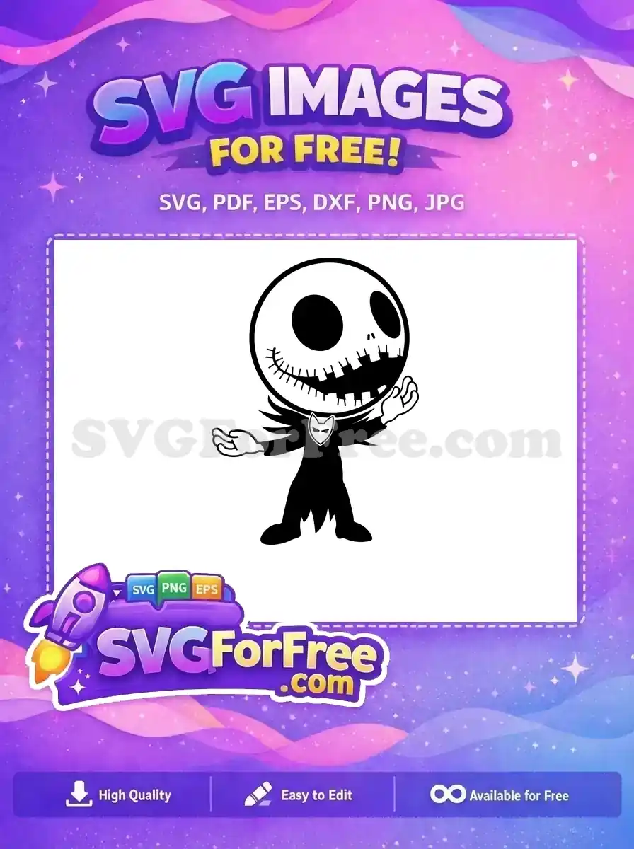 Free Smiling Jack Free Skellington Nightmare Before Free SVG