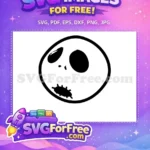 Free Round Head Free Stitched Mouth Nightmare Before Christmas Free SVG - Instant Download