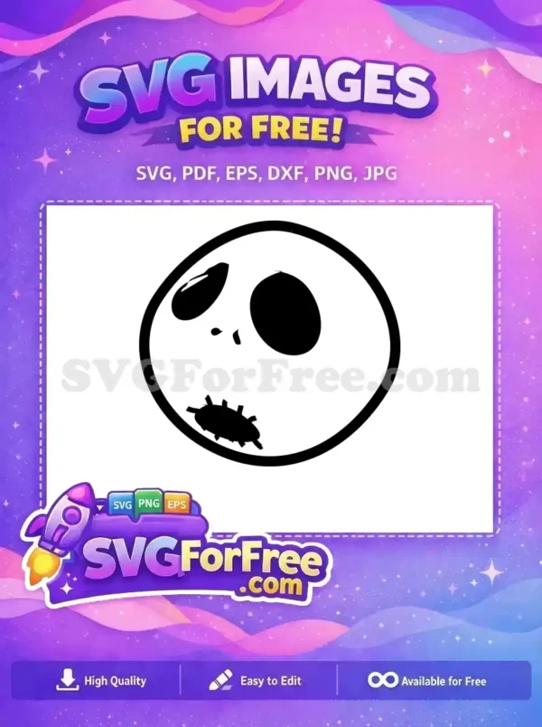 Free Round Head Free Stitched Mouth Nightmare Before Christmas Free SVG