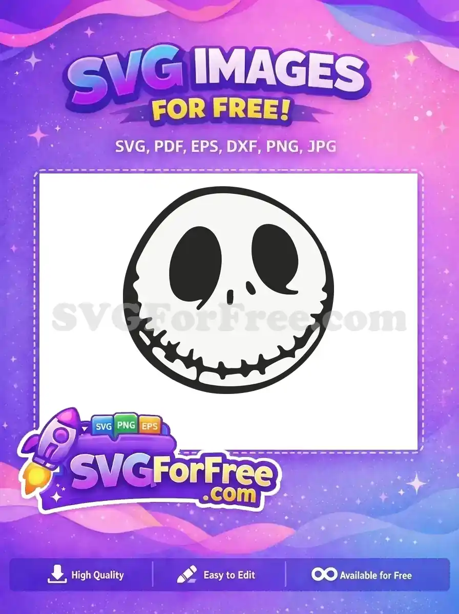 Free Circular Eyed Free Smiling Jack Skellington Free SVG