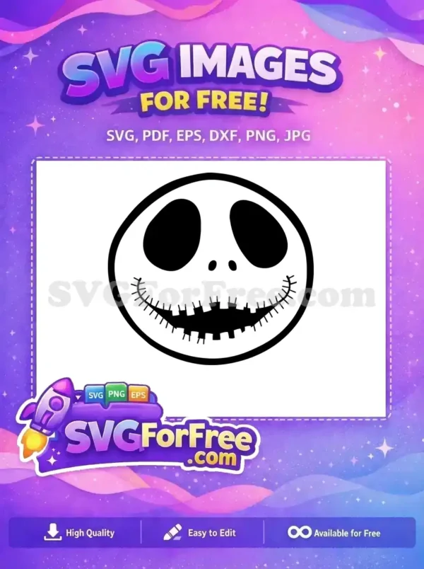 Free Black Eyes Free Spooky Smile Jack Skellington Free SVG