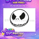 Free Black Silhouette Free Angry Expression Jack Skellington Free SVG - Instant Download
