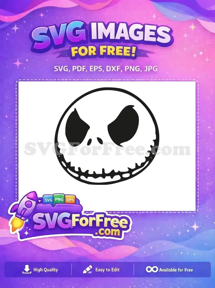 Free Black Silhouette Free Angry Expression Jack Skellington Free SVG
