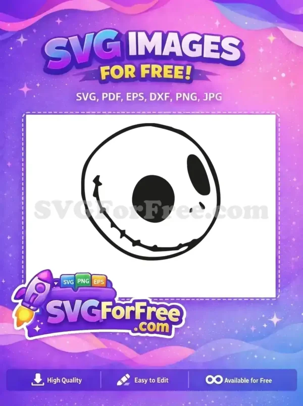 Free Round Eyed Free Smiling Jack Skellington Movie Free SVG