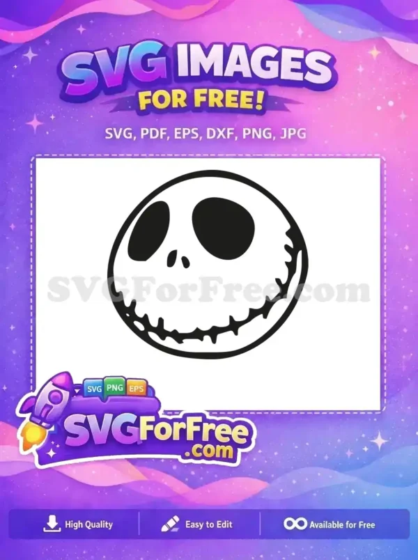 Free Round Eyes Free Skull Face Nightmare Before Christmas Free SVG