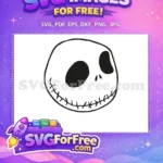 Free Simple Sketched Free Smiling Jack Skellington Nightmare Free SVG - Instant Download