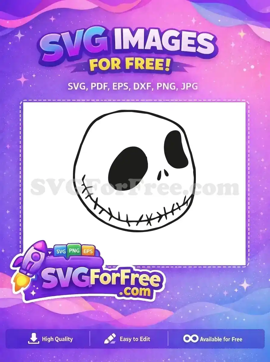 Free Simple Sketched Free Smiling Jack Skellington Nightmare Free SVG