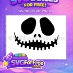 Free Black Skellington Face Free Spooky Smile Nightmare Free SVG - Instant Download