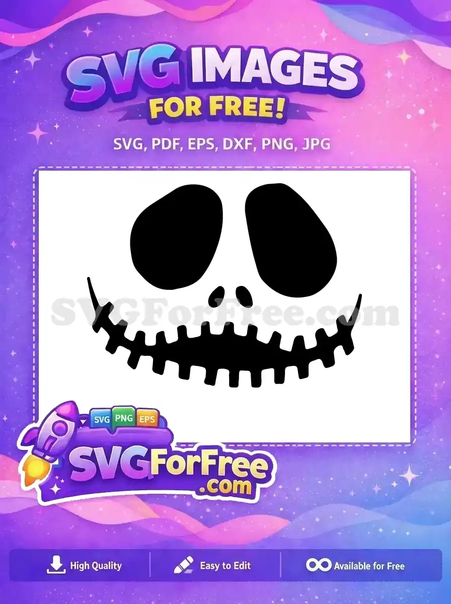 Free Black Skellington Face Free Spooky Smile Nightmare Free SVG