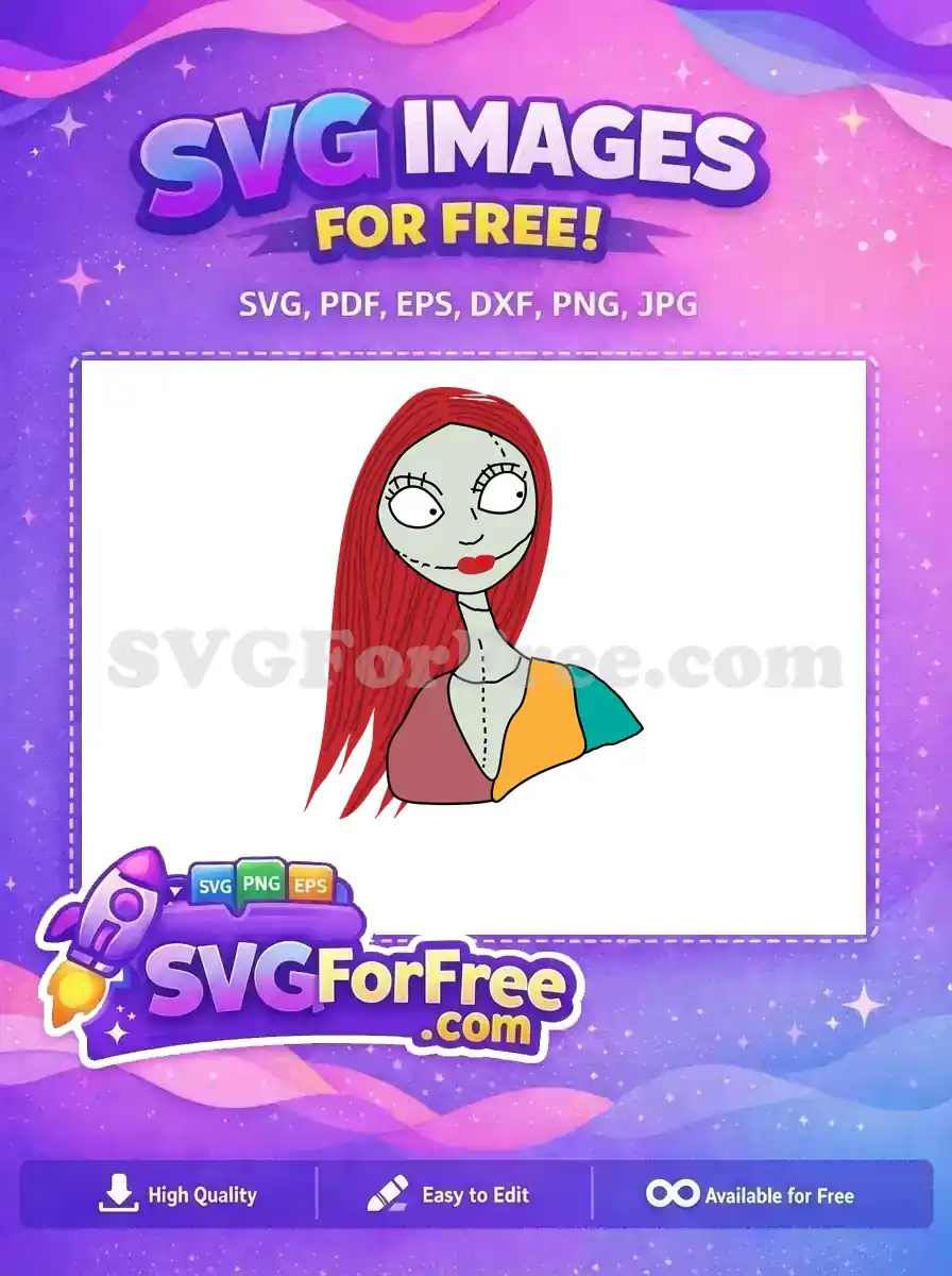 Free Stitched Sally Red Hair Free Nightmare Before Christmas Free SVG