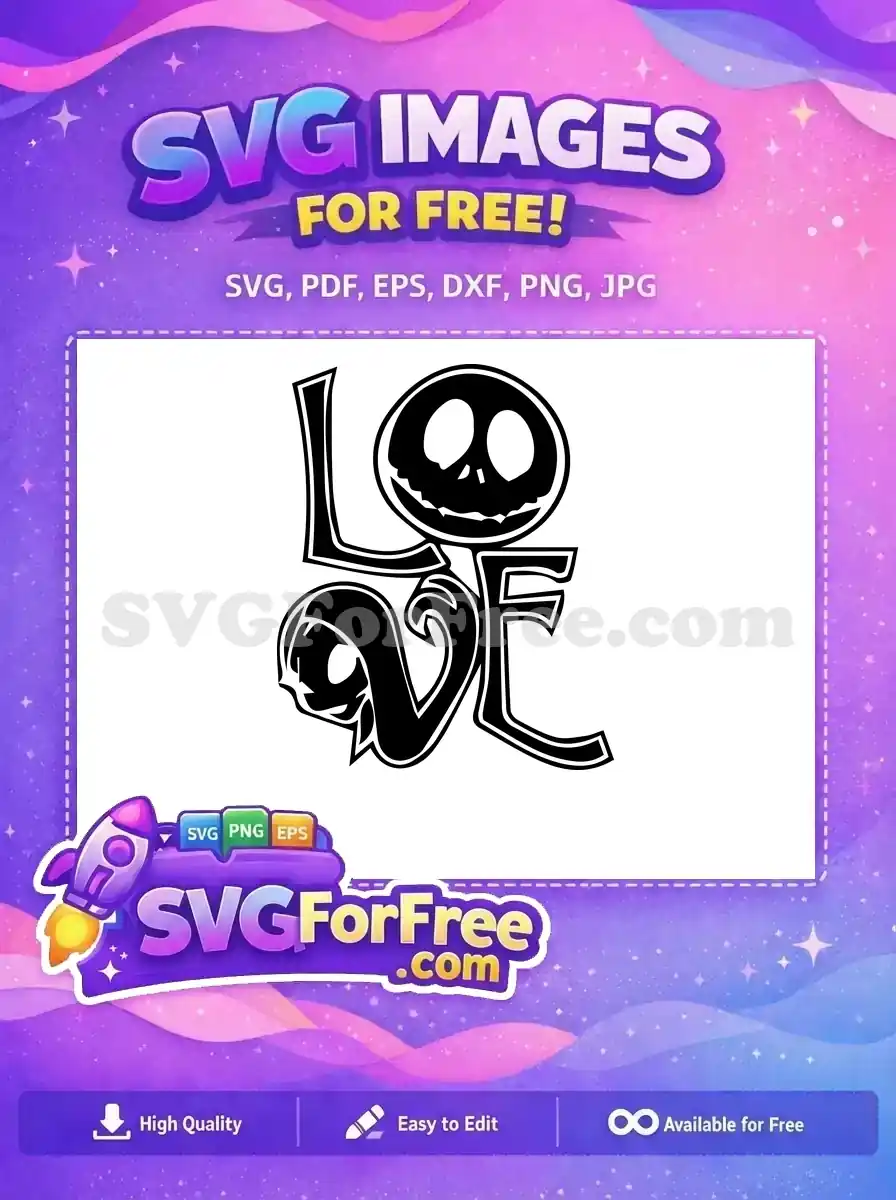 Free Love Jack Skellington Free Spooky Black Free SVG