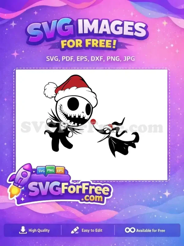 Free Santa Hat Jack Free Zero Red Nose Nightmare Free SVG 1