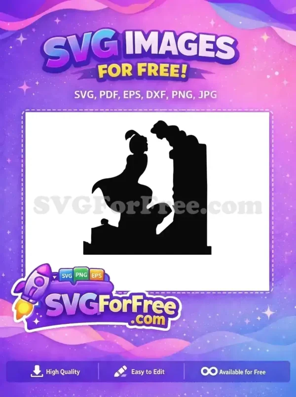 Free Silhouette Design Free Jasmine and Aladdin Movie Free SVG