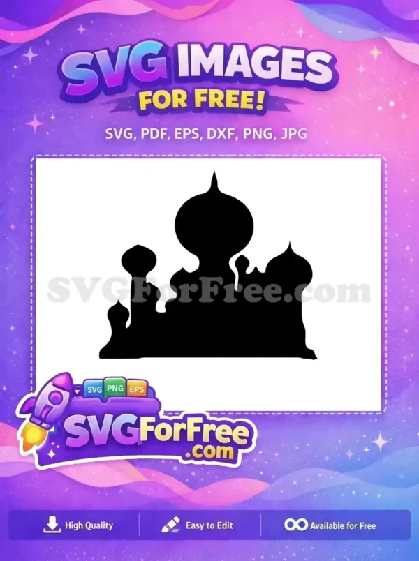 Free Agrabah Palace Free Silhouette Jasmine Disney Free SVG