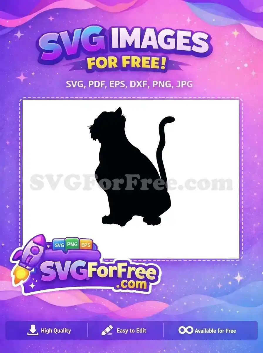 Free Rajah Silhouette Free Pet Tiger Aladdin Free SVG 1