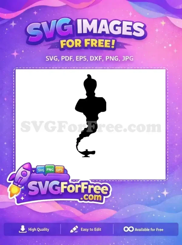 Free Silhouette Genie Free Magic Lamp Aladdin Free SVG