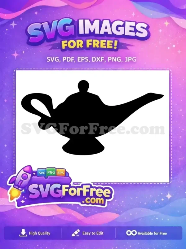 Free Genie Lamp Silhouette Free Magical Nights Aladdin Free SVG
