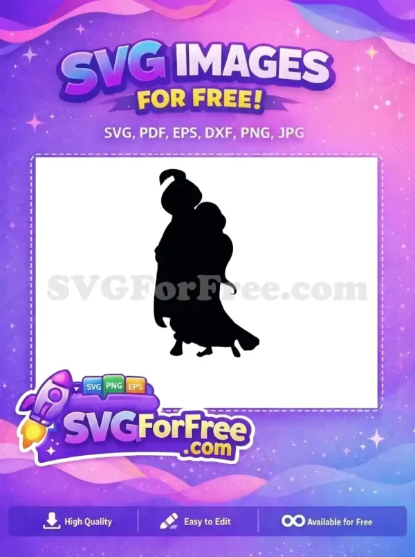 Free Ponytail Silhouette Free Flowing Dress Jasmine Free SVG