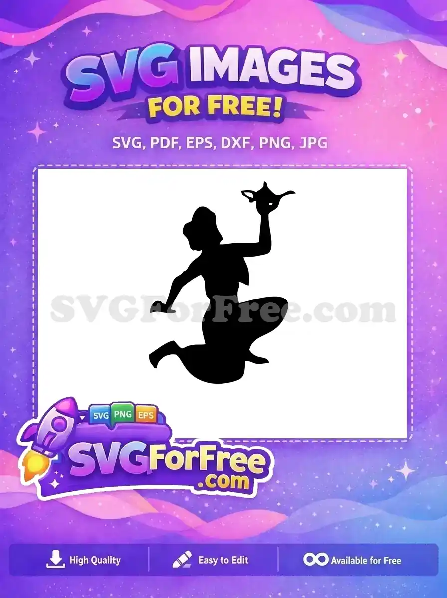 Free Silhouette Jasmine Holding Lamp Free Disney Character Free SVG