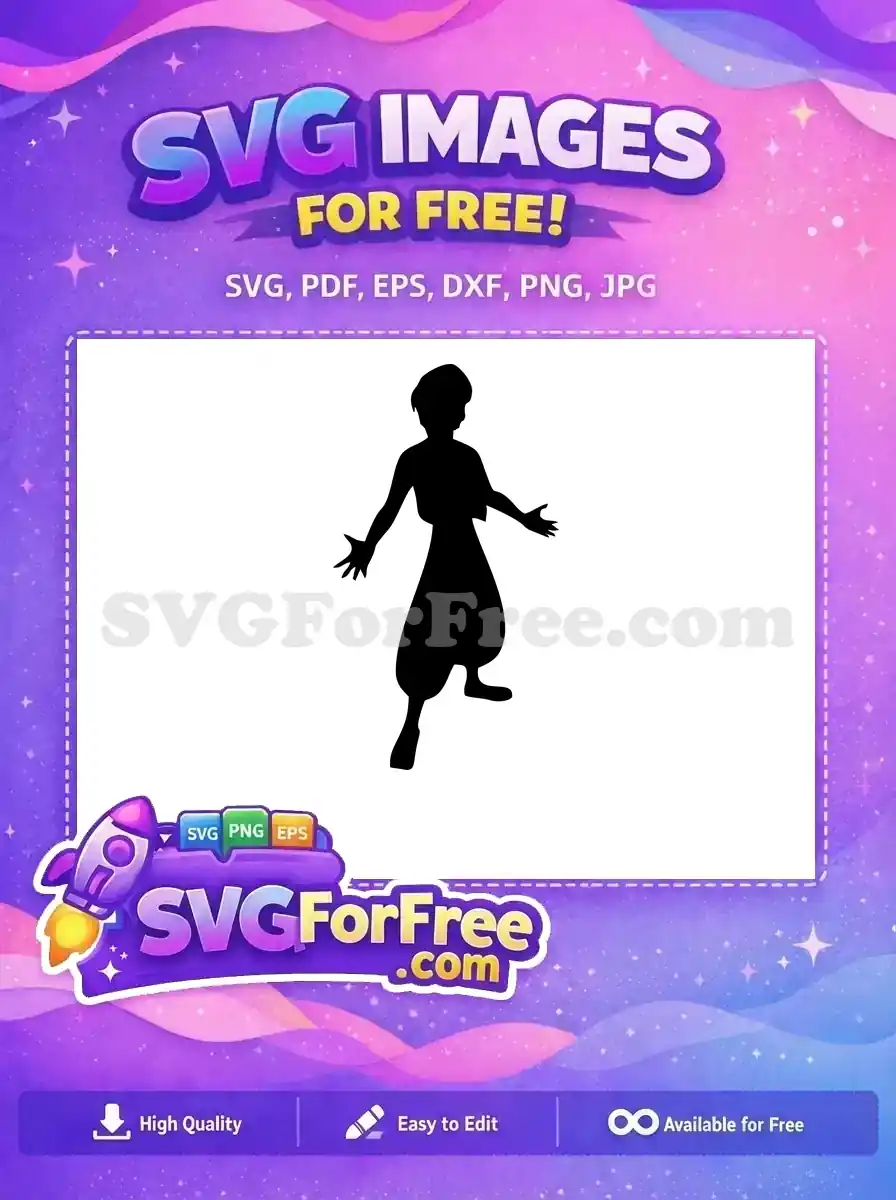 Free Silhouette Stance Free Princess Jasmine Aladdin Free SVG