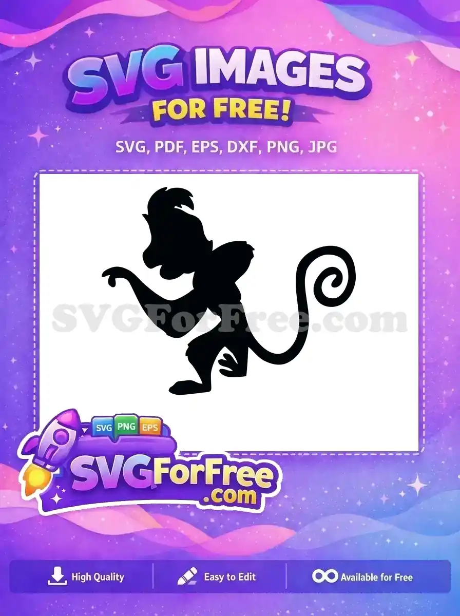 Free Abu Monkey Silhouette Free Cartoon Jasmine Disney Free SVG