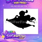 Free Jasmine on Carpet Free Silhouette Flying Aladdin Free SVG - Instant Download