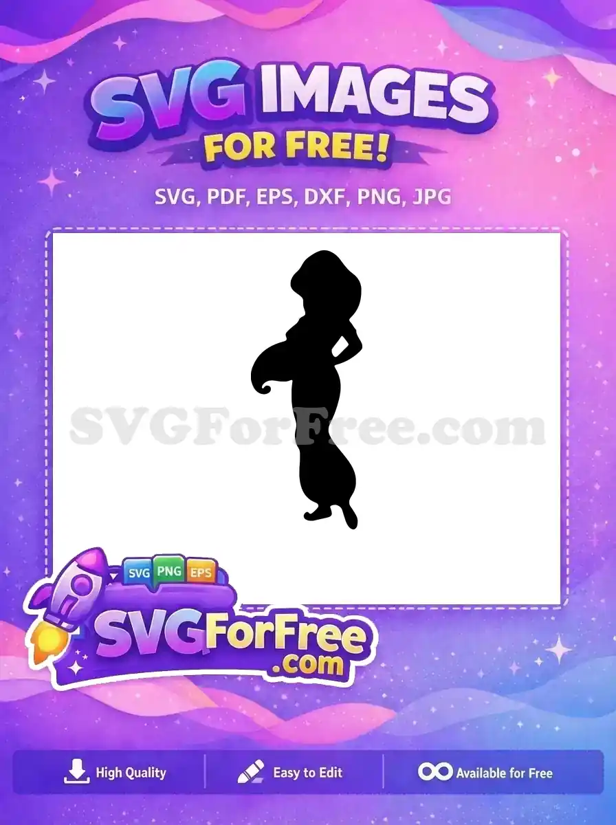 Free Princess Jasmine Silhouette Free Confident Pose Aladdin Free SVG