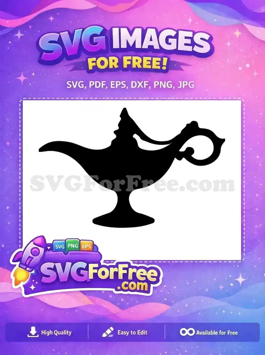 Free Magic Lamp Silhouette Free Genie Lamp Aladdin Free SVG