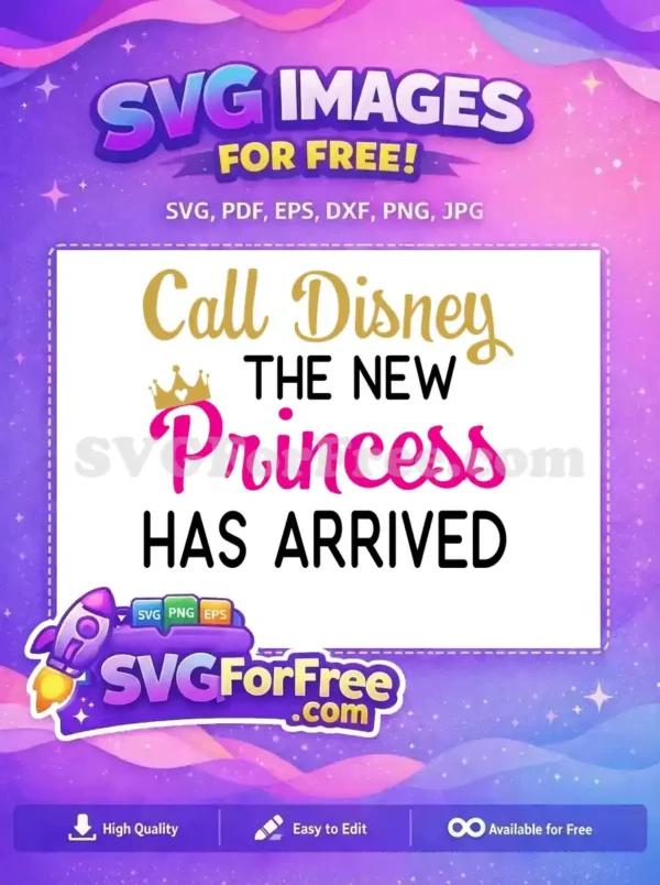 Free Gold Disney Call Free Pink Princess Free SVG