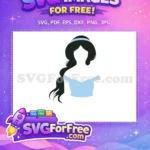 Free Princess Jasmine Silhouette Free Blue Dress Aladdin Free SVG - Instant Download