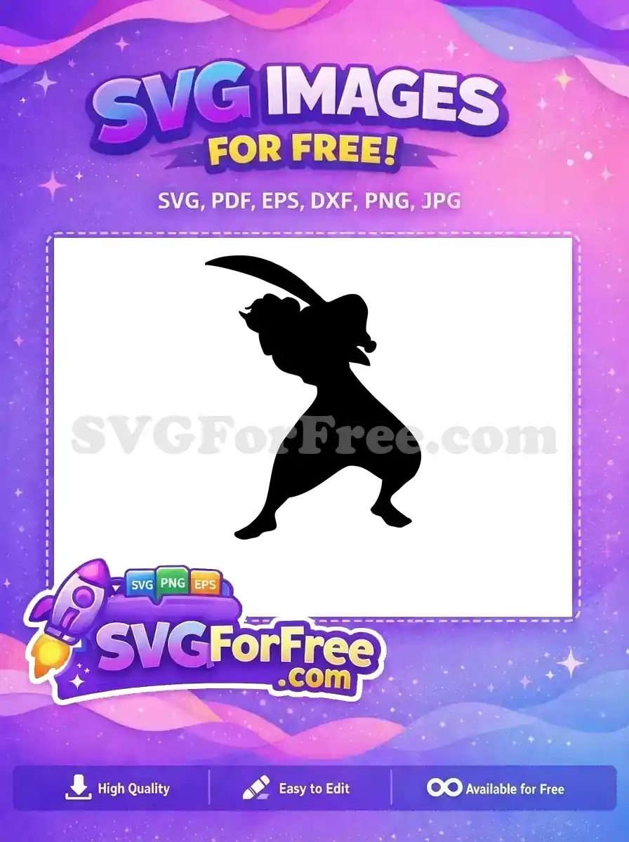 Free Jasmine Silhouette Free Sword Wielding Aladdin Free SVG