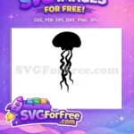 Free Curvy Tentacles Free Black Silhouette Jellyfish Free SVG 1 - Instant Download