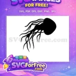 Free Flowing Tentacles Free Sea Creature Jellyfish Free SVG 2 - Instant Download