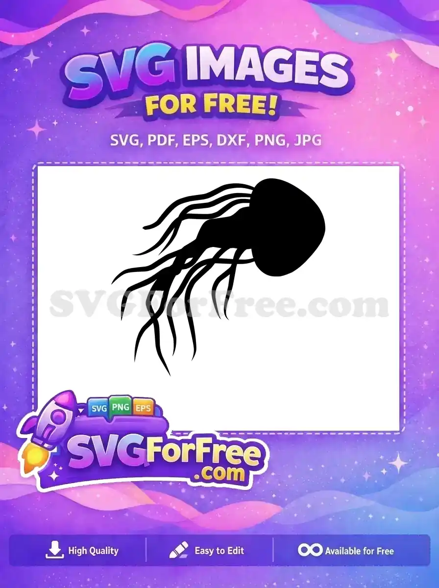 Free Flowing Tentacles Free Sea Creature Jellyfish Free SVG 2