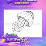 Free Black Ink Spots Free Simple Jellyfish Silhouette Ocean Free SVG - Instant Download