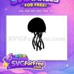 Free Black Silhouette Free Flowing Tentacles Ocean Free SVG 1 - Instant Download