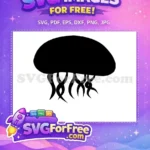 Free Black Tentacle Free Simple Jellyfish Silhouette Free SVG - Instant Download