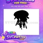 Free Curvy Tentacles Free Silhouette Jellyfish Free SVG - Instant Download