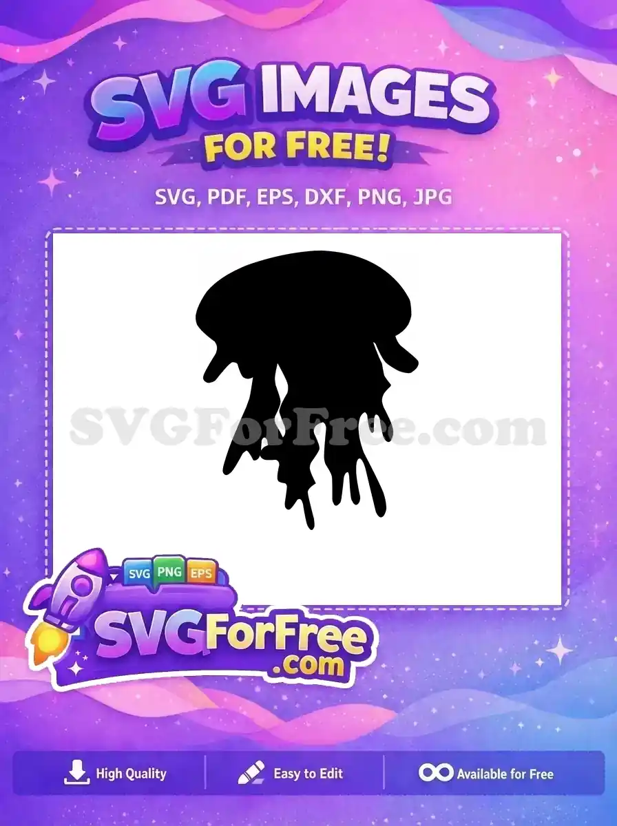 Free Curvy Tentacles Free Silhouette Jellyfish Free SVG