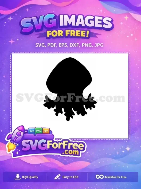 Free Cute Jellyfish Free Tentacle Silhouette Undersea Free SVG 1
